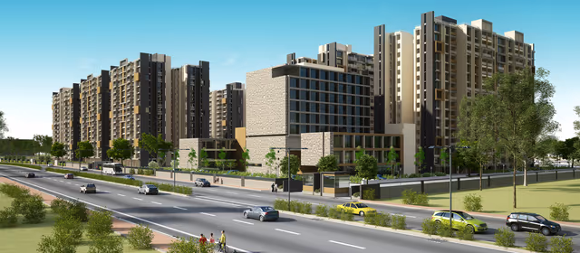 Apollo DB City – developer's elevation render of the township from the main road