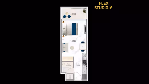 Aspirz by Danube – Flex Studio – Type A floor plan