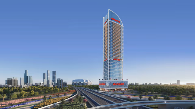 Aspirz – tower exterior beside the Sports City highway interchange
