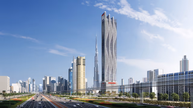 Bayz 101 – daytime view of the tower on the Business Bay skyline