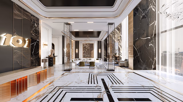 Bayz 101 – residents' lobby and lounge seating