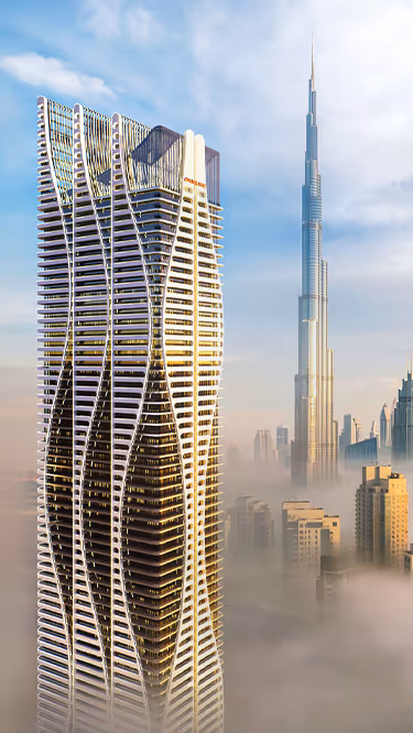 Bayz 101 – skyline outlook towards Burj Khalifa and Downtown Dubai