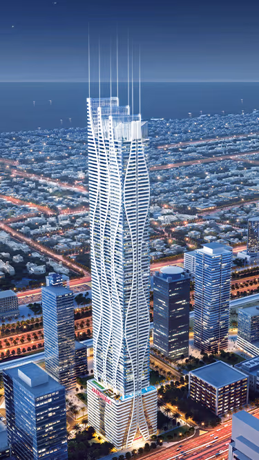 Bayz 101 – exterior render of the 101-storey tower in Business Bay