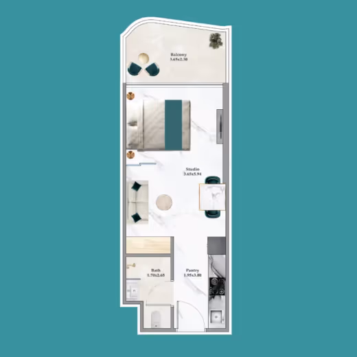 Breez by Danube – Flex Studio floor plan