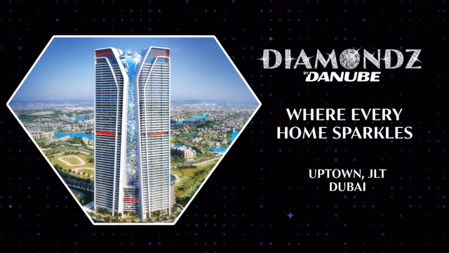 Diamondz by Danube – twin 65-storey towers with the diamond crown, Jumeirah Lake Towers