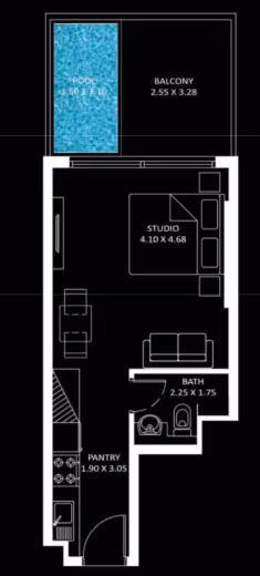 Diamondz by Danube – Studio with plunge pool – Type B floor plan