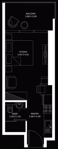 Elitz 2 by Danube – Studio with balcony floor plan