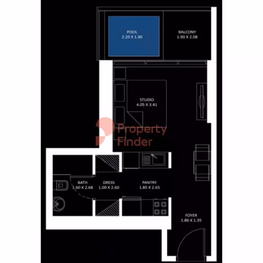 Elitz 3 by Danube – Studio floor plan