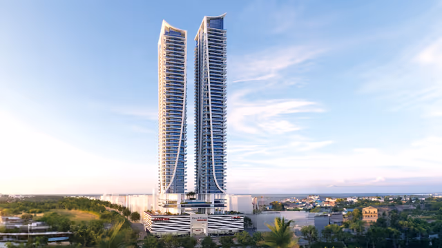 Elitz 3 by Danube – glass facade exterior render of the towers