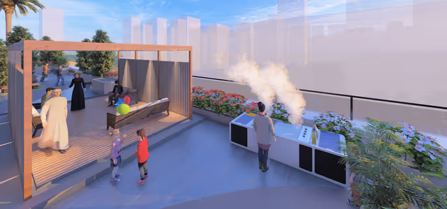 Elitz by Danube – communal BBQ and outdoor dining area