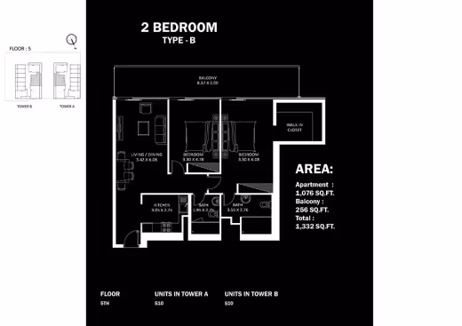 Elitz by Danube – 2 Bedroom – Type B floor plan