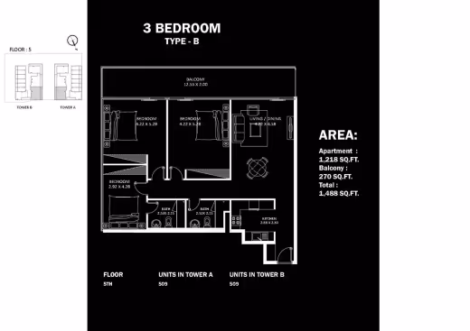 Elitz by Danube – 3 Bedroom – Type B floor plan