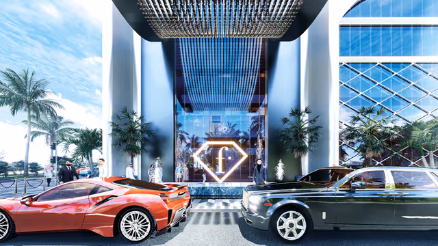 Fashionz by Danube – entrance and drop-off render