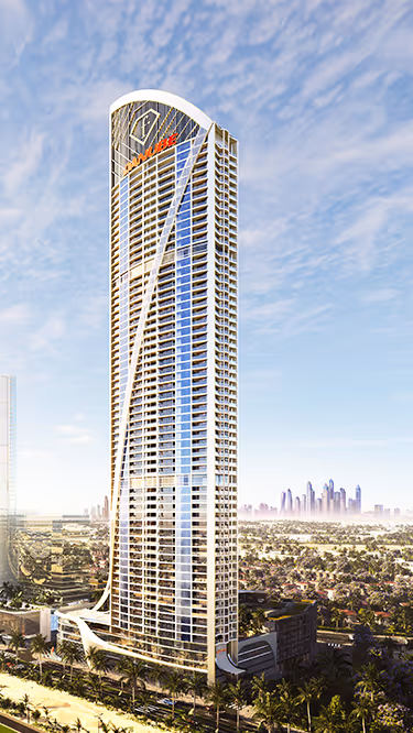 Fashionz by Danube – daytime view of the tower in Jumeirah Village Triangle