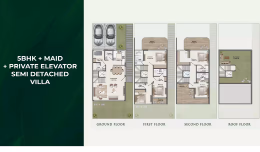 Greenz by Danube – 5BR + maid semi-detached villa floor plan