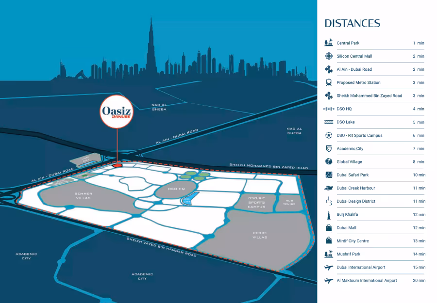 Oasiz by Danube – master layout plan