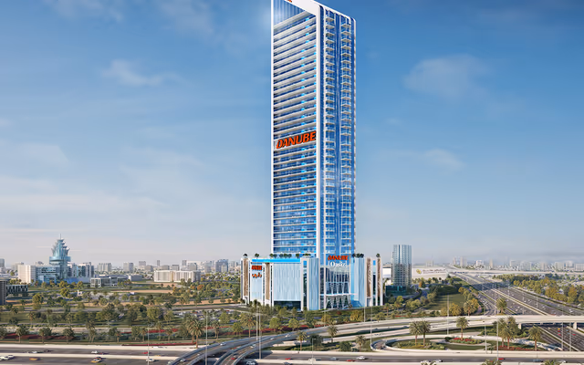 Oasiz by Danube - daytime render of the tower above the DSO interchange