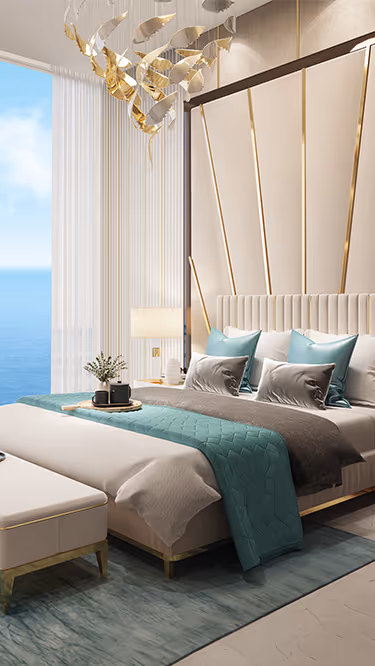 Oceanz 3 – bedroom interior styled by Tonino Lamborghini Casa