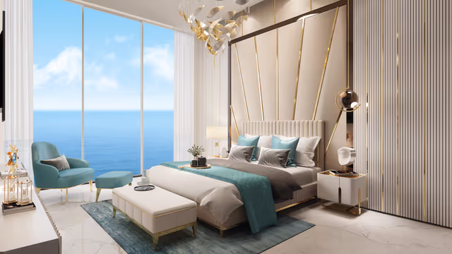 Oceanz 3 – bedroom with floor-to-ceiling sea view