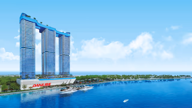 Oceanz 3 – tower render over open sea at Dubai Maritime City