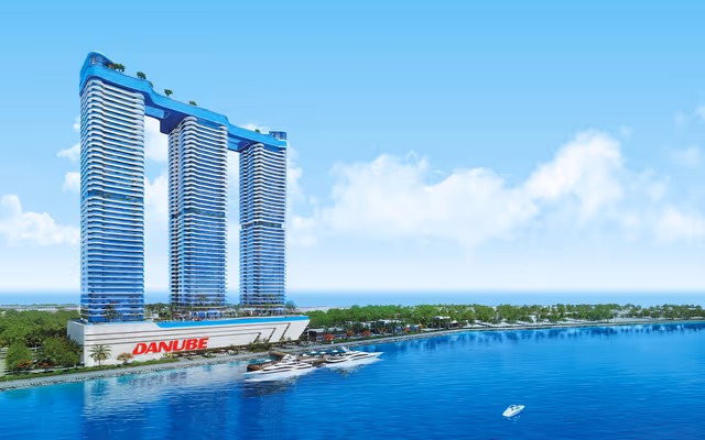 Oceanz 3 – tower render over open sea at Dubai Maritime City