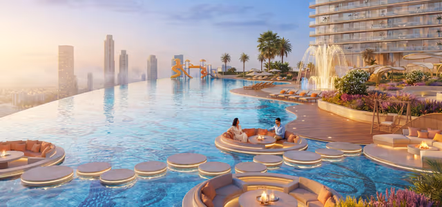 Serenz by Danube – skyline-edge serenity pool with sunken lounge seating