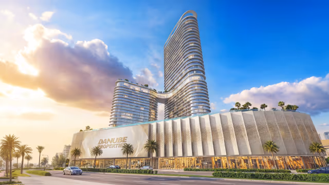 Serenz by Danube – tower elevation over Jumeirah Village Circle