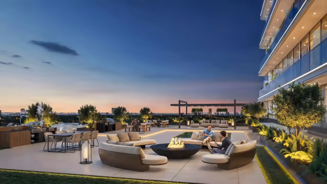 Sparklz by Danube – rooftop BBQ terrace with fire-pit lounge seating