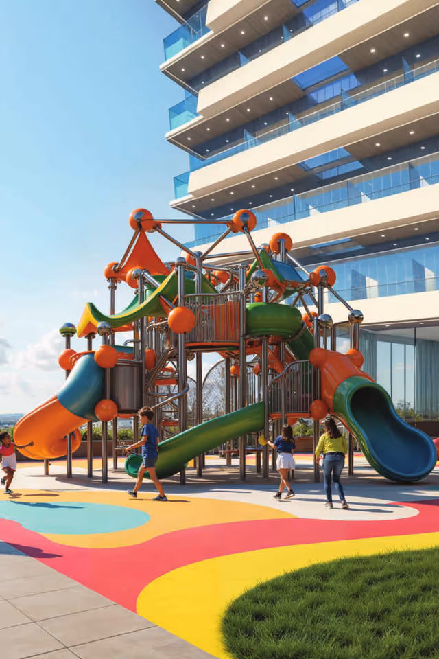 Timez by Danube – outdoor adventure playground at the tower base