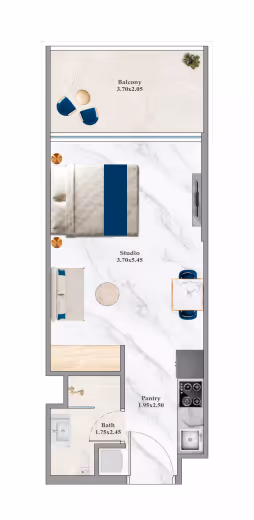 Timez by Danube – Studio – Type A floor plan