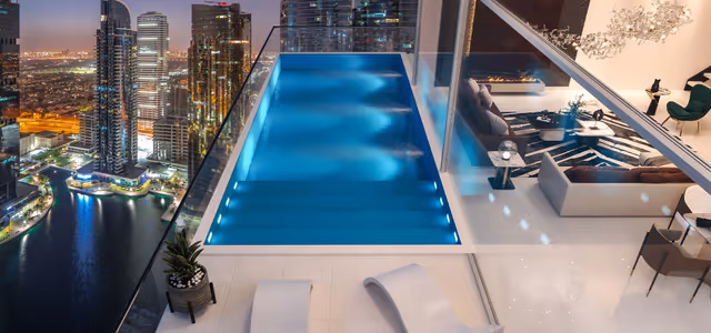Viewz by Danube – private pool inside a residence overlooking the JLT lakes