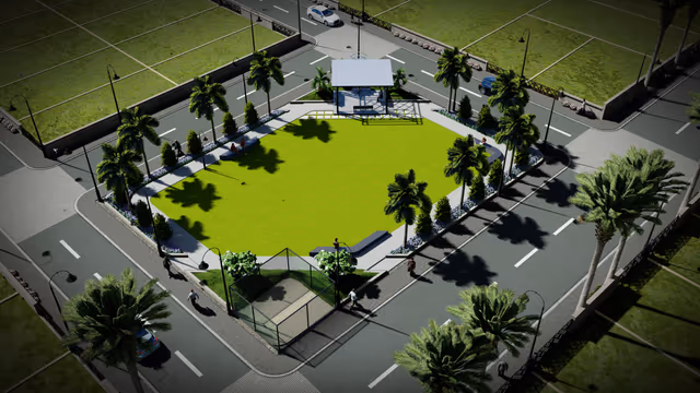 Emerald Gardenia – community lawn with shaded sit-out pavilion