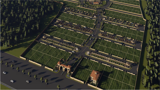 Emerald Nirvana – aerial view of the completed gated plotted layout