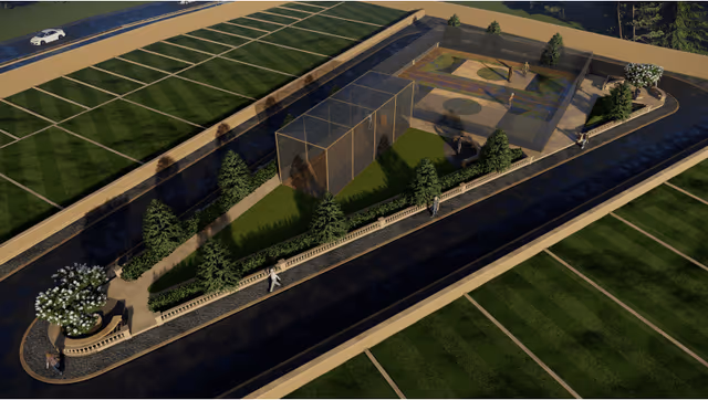 Emerald Nirvana – garden with practice cricket pitch