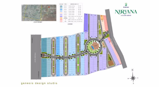 Emerald Nirvana – township layout plan showing 229 plots