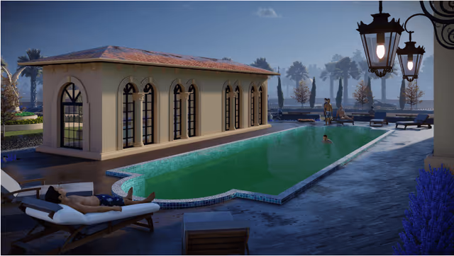 Emerald Nirvana – swimming pool with kids pool and deck area