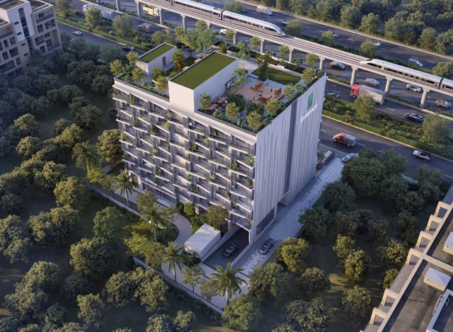 Emerald World Park – aerial view beside the Ring Road metro corridor