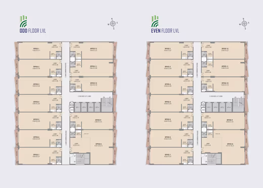 Emerald World Park – Typical office floors (odd and even) floor plan