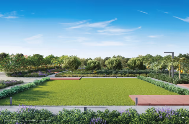 Godrej Greenview Estate – open community lawn within the 4.5-acre green space