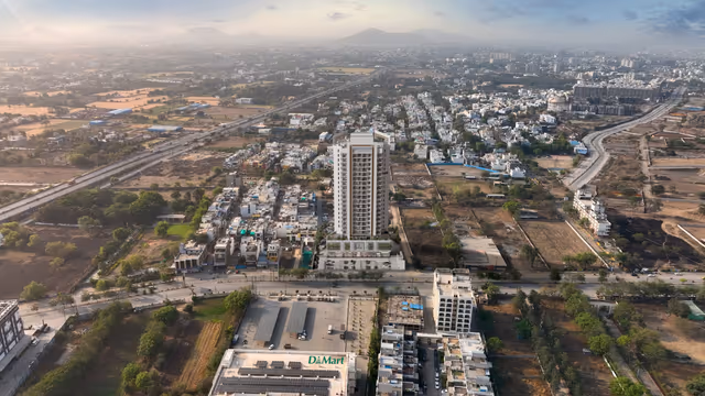 Horizon Tower – aerial view of the site opposite D-Mart on Kanadia Road