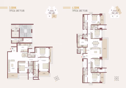 Horizon Tower – 3.5 & 4.5 BHK typical unit plans floor plan