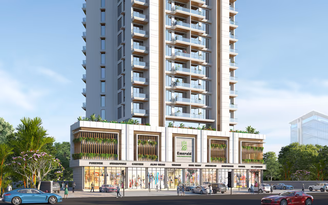 Horizon Tower – front elevation render with the retail podium on Kanadia Road
